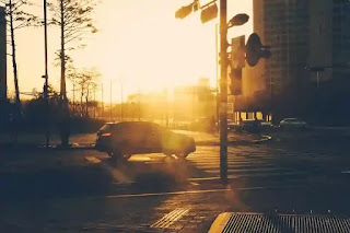夕方の交差点